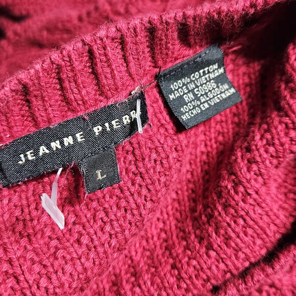 Red Cotton Sweater Size Large - Picture 3 of 3